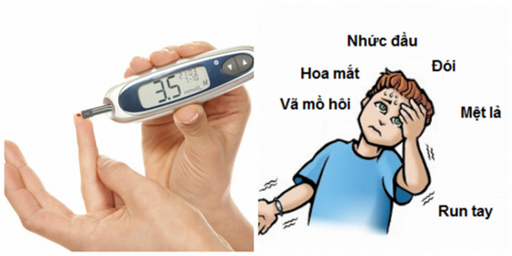 Một số triệu chứng khi hạ đường huyết.